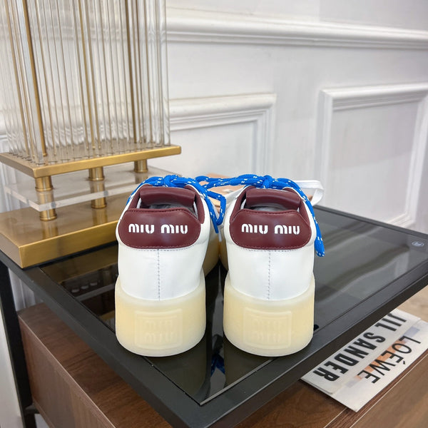 Miu Sneakers White Mix Blue Straps Cowhide