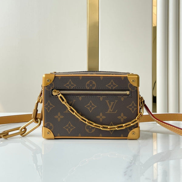 MINI BAULE MORBIDO 18 IN TELA MONOGRAMMA MARRONE CON FERRAMENTA ORO