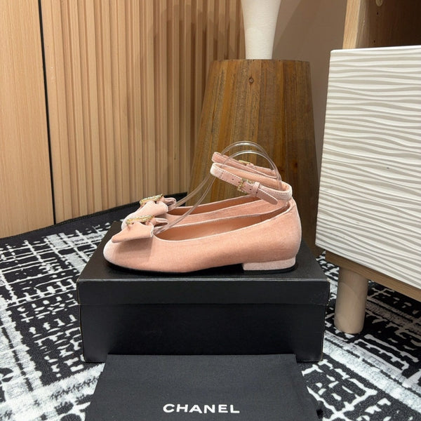 CC Mary Jane Pink Pastel Bow Tie Velvet And Lambskin