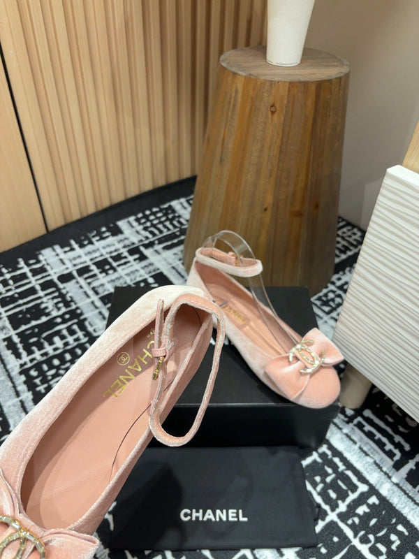 CC Mary Jane Pink Pastel Bow Tie Velvet And Lambskin