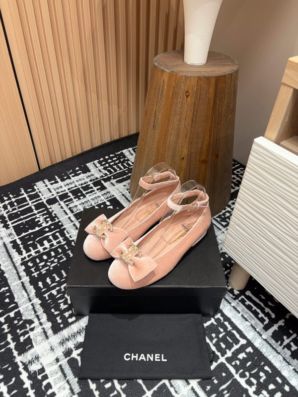 CC Mary Jane Pink Pastel Bow Tie Velvet And Lambskin