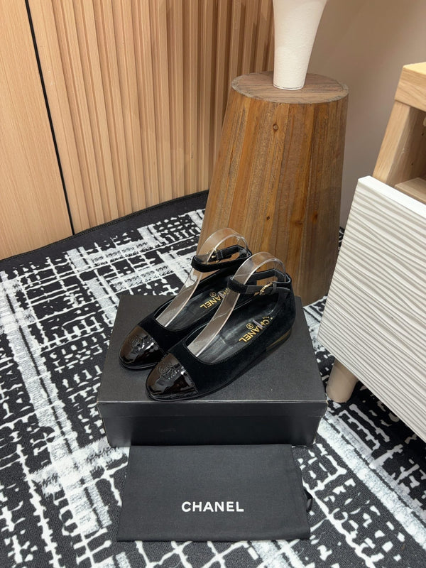 CC Mary Jane Black Velvet And Lambskin