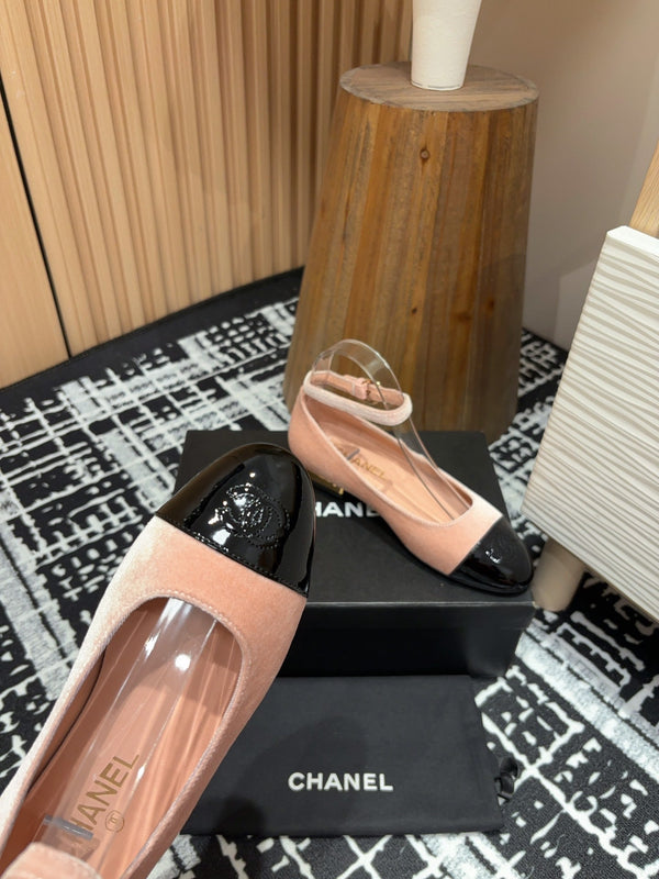 CC Mary Jane Black Pink Pastel Velvet And Lambskin