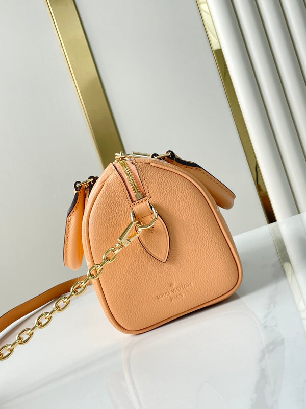 SPEEDY BANDOULIÈRE 20 IN PELLE EMPREINTE MONOGRAM CREMA ARIZONA