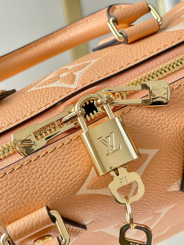 SPEEDY BANDOULIÈRE 20 IN PELLE EMPREINTE MONOGRAM CREMA ARIZONA