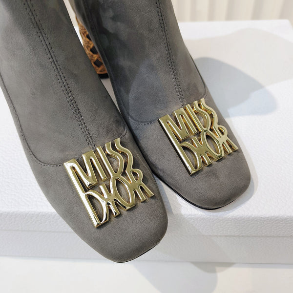 Miss Dior Ankle Boots 80mm Grey Suede 111378