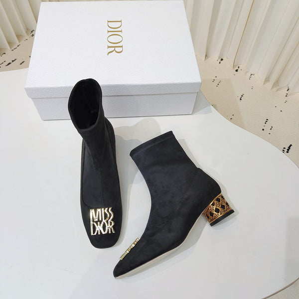Miss Dior Ankle Boots 40mm Black Suede 111389