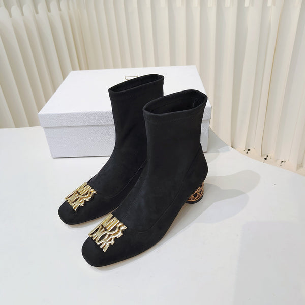 Miss Dior Ankle Boots 40mm Black Suede 111389