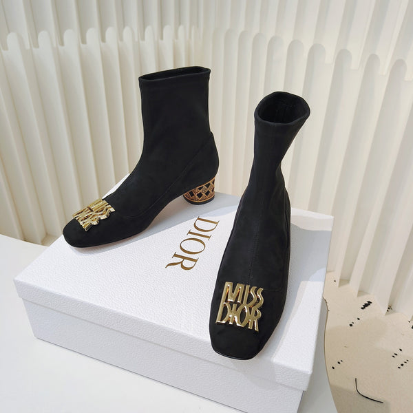 Miss Dior Ankle Boots 40mm Black Suede 111389