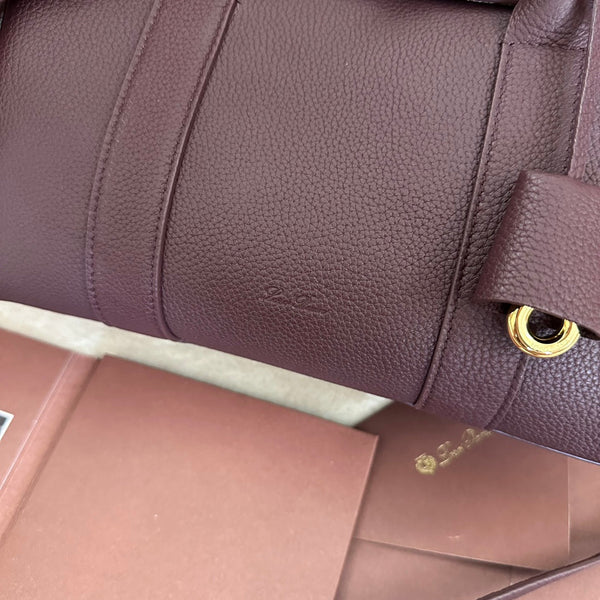 LOOM BAG 25 IN WINE PURPLE CALFSKIN WITH GOLD HARDWARE