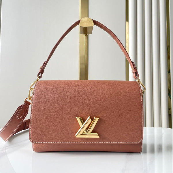 SOFT TWIST 27 IN PELLE DI VITELLO COGNAC LOGO ORO