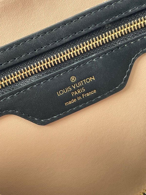 SPEEDY BANDOULIÈRE 25 CON MOTIVO INCROCIATO IN PELLE DI AGNELLO NERA