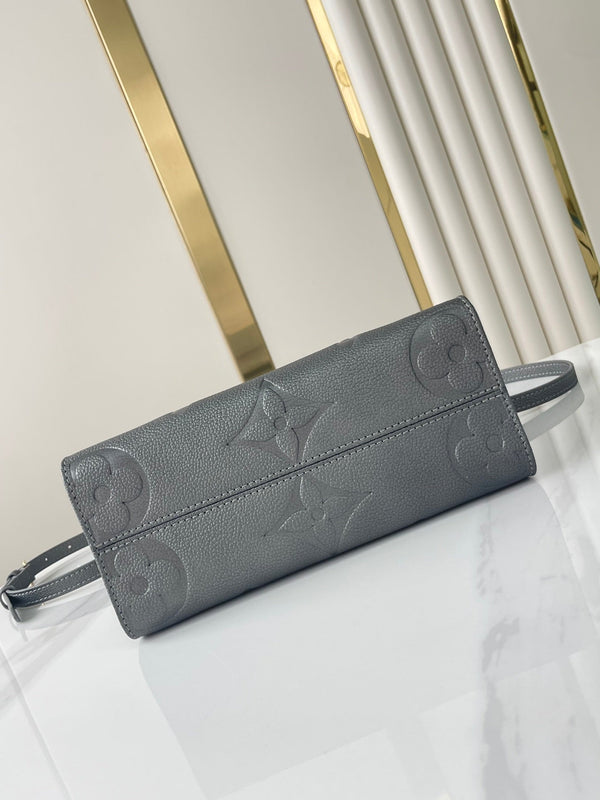 ONTHEGO PM 25 IN PELLE DI VITELLO GOFFRATA GUN METAL