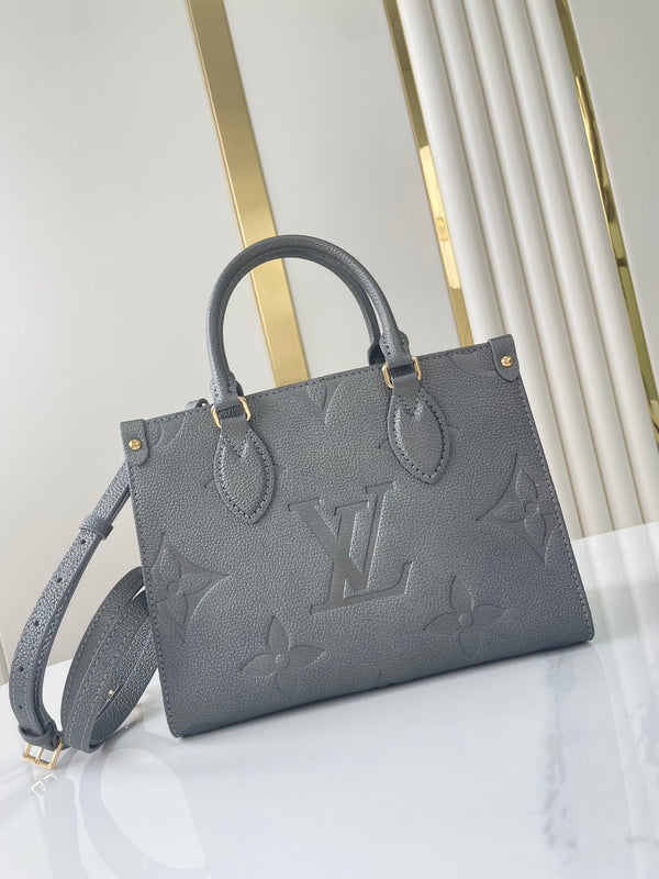 ONTHEGO PM 25 IN PELLE DI VITELLO GOFFRATA GUN METAL