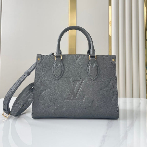 ONTHEGO PM 25 IN PELLE DI VITELLO GOFFRATA GUN METAL