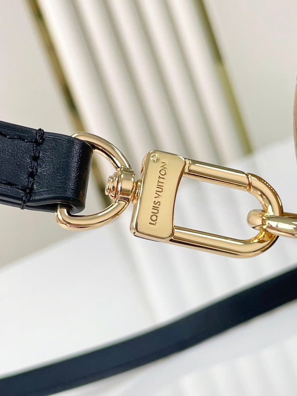 SPEEDY TRUNK 20 IN TELA MONOGRAM MARRONE E RIFINITURE IN PELLE DI VITELLO NERA, FIBBIA ORO