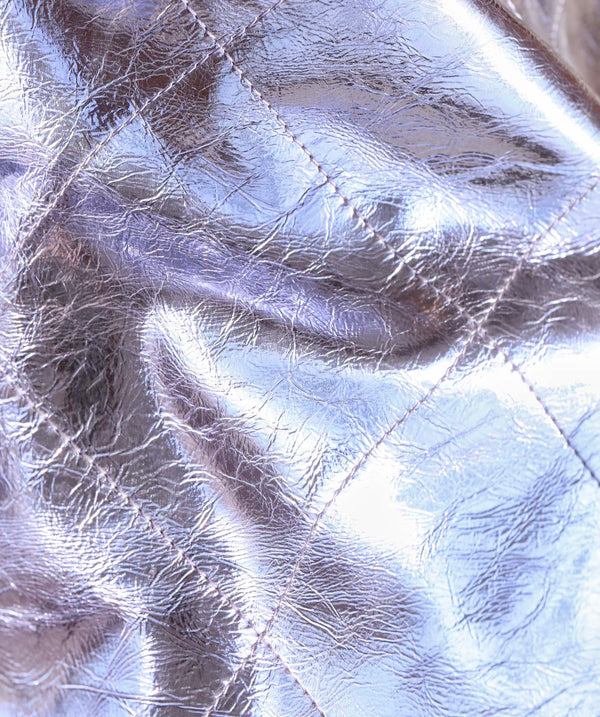 Borsa Hobo 25C 22 35cm in pelle di agnello metallizzata viola