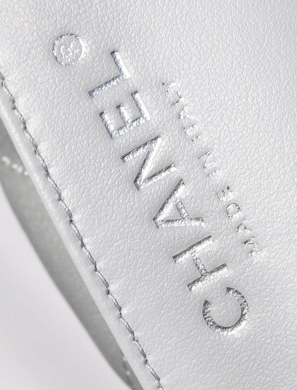 Borsa Hobo 25C 22, 19 cm, in pelle di agnello metallizzata argento