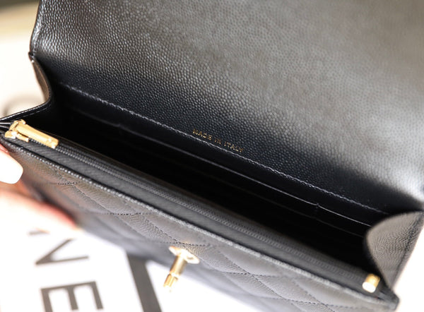 CC 25C Borsa a mano 18 cm in pelle di vitello martellata nera