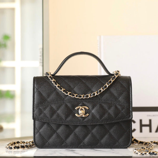 CC 25C Borsa a mano 18 cm in pelle di vitello martellata nera