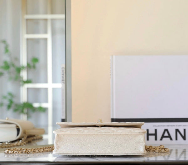 CC 25C Borsa a mano 18 cm in pelle di vitello martellata color crema