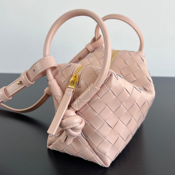 BV Loop Top Handle 19cm Pastel Pink Lambskin