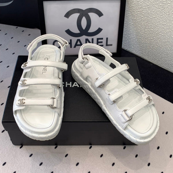 CC Sandals In White Lambskin 147003