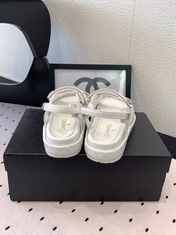 CC Sandals In White Lambskin 147003