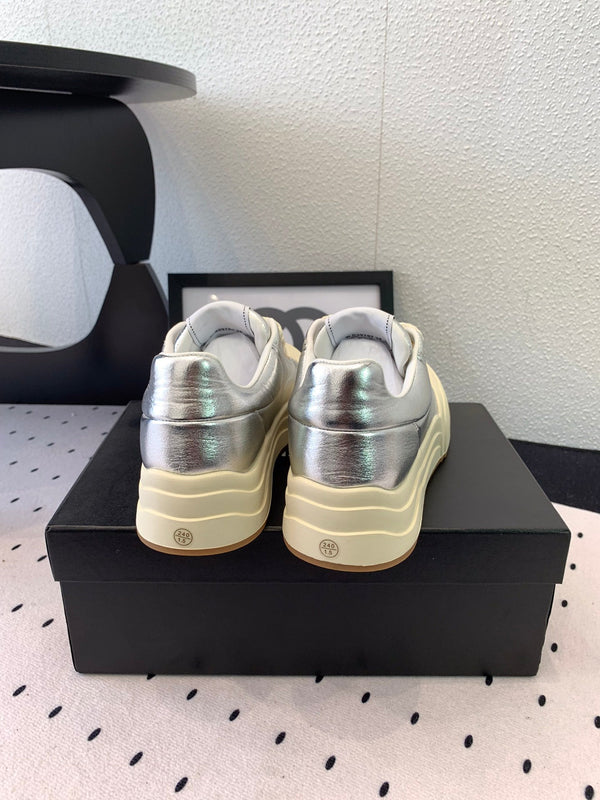 CC Sneaker 50mm In Silver Cowhide 147068