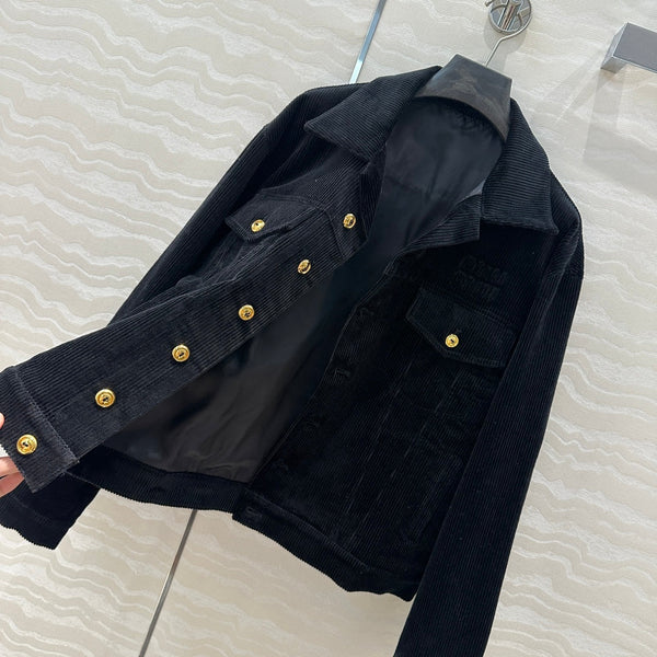 Miu Miu Corduroy Jacket Black Cotton