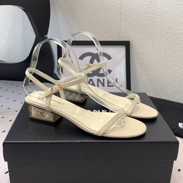 CC Sandal In White Lambskin 147089