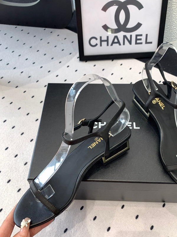 CC Sandal In Black Lambskin 147090