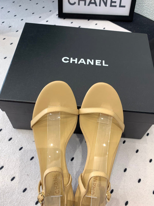 CC Sandal In Dark Beige Lambskin 147091