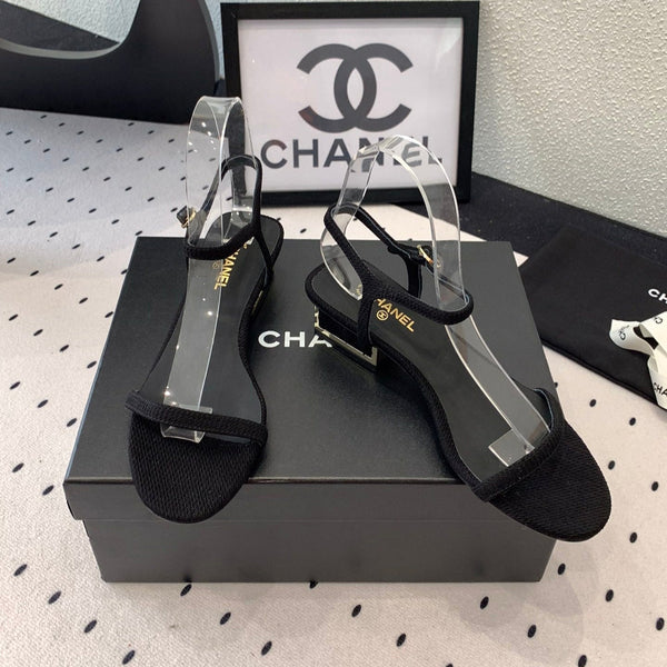 CC Sandal In Black Canvas Fabric 147092