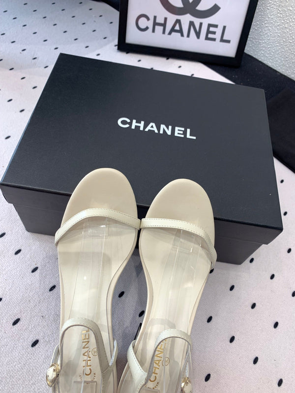 CC Sandal In White Lambskin 147093