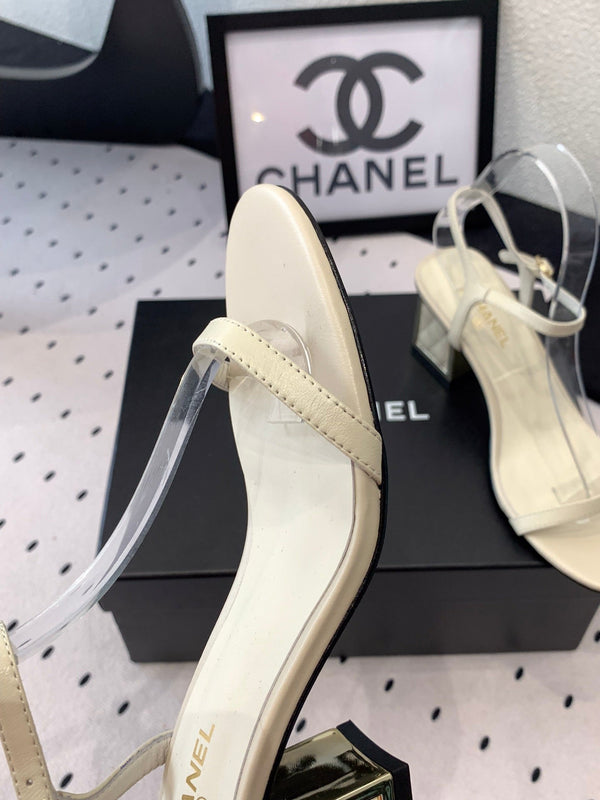 CC Sandal In White Lambskin 147093