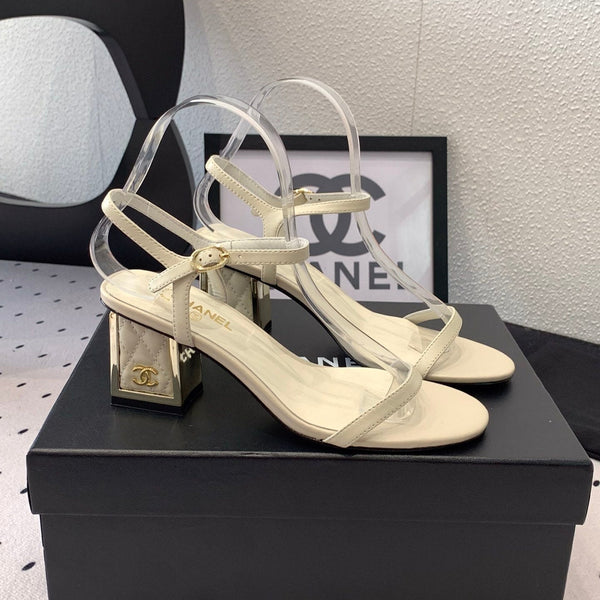 CC Sandal In White Lambskin 147093