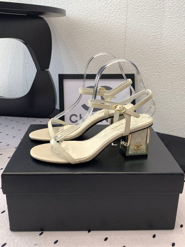 CC Sandal In White Lambskin 147093