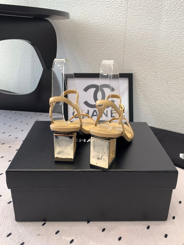 CC Sandal In Dark Beige Lambskin 147094