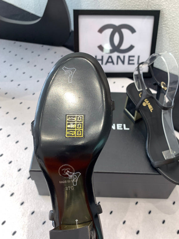 CC Sandal In Black Lambskin 147095