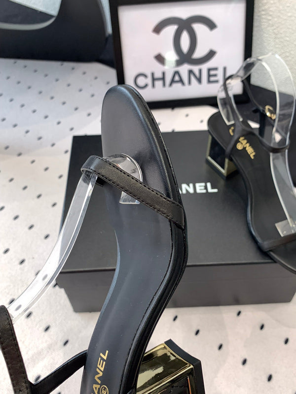 CC Sandal In Black Lambskin 147095