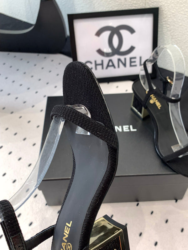 CC Sandal In Black Canvas Fabric 147096