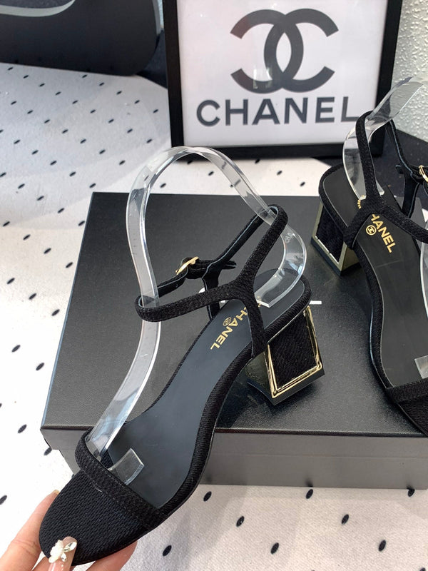 CC Sandal In Black Canvas Fabric 147096