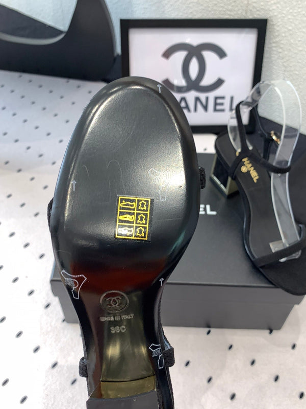 CC Sandal In Black Canvas Fabric 147096