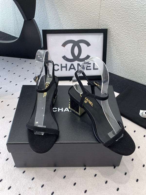 CC Sandal In Black Canvas Fabric 147096