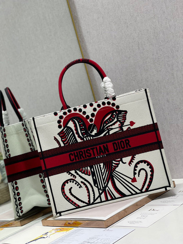 Borsa a tracolla in tela con ritratto a forma di cuore, 42 cm, CD 336573