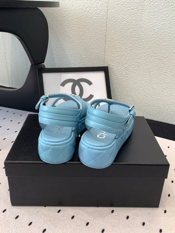 CC Thong Sandals In Could Blue Lambskin 147039