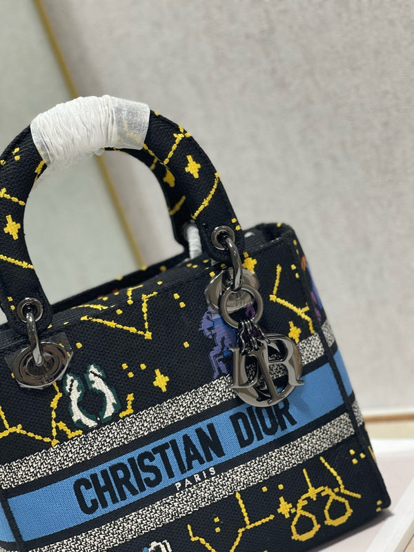 CD Qixi Black 24 Lady Dior Bag Canvas 336654