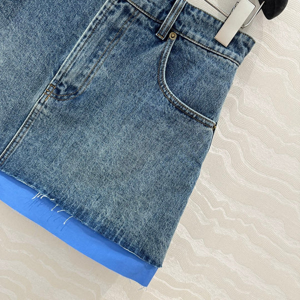 Miumiu Denim Skirt Blue Cotton