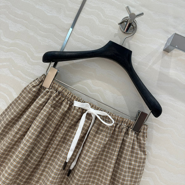 Miu Miu Puffy Skirt Brown Cotton